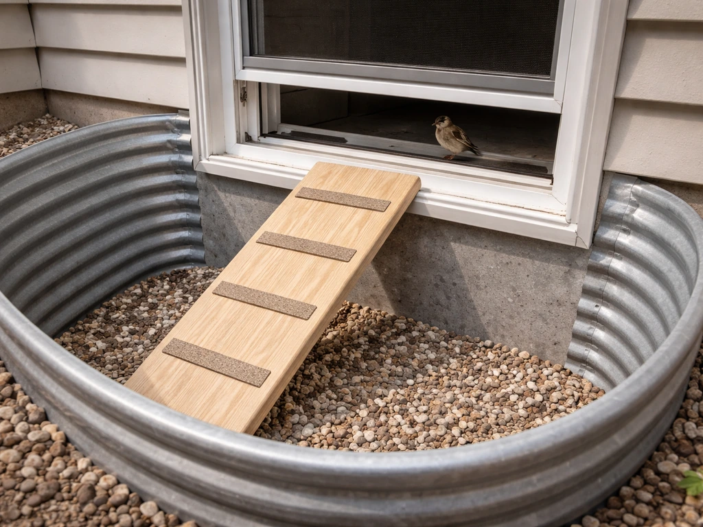 how to get a bird out of a window well